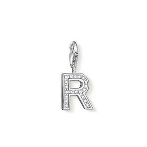 Thomas Sabo CZ Initial R Charm Sterling Silver White CZ Lobster Clasp